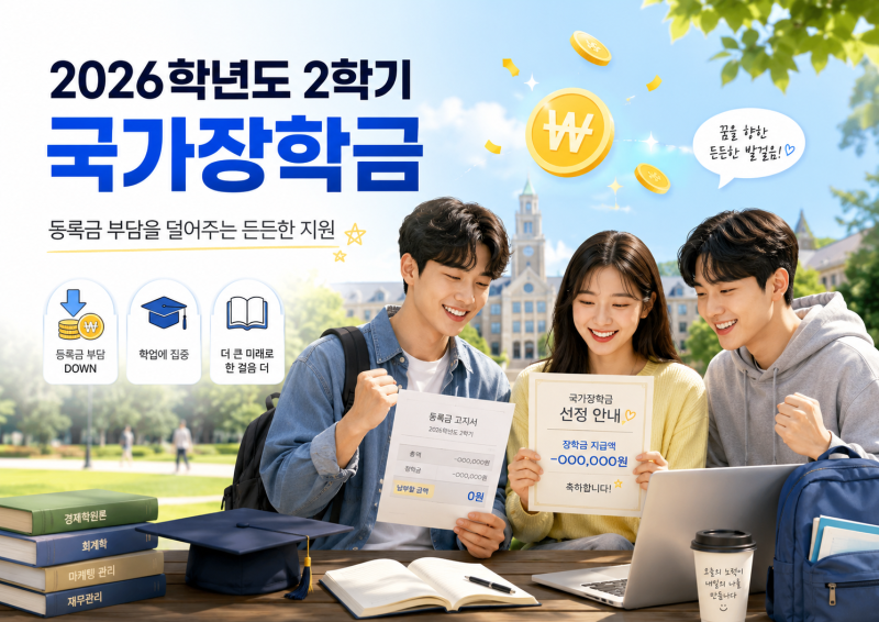 "대학 등록금 공짜로 다닌다고?" 2026년 2학기 국가장학금 모르면 진짜 손해