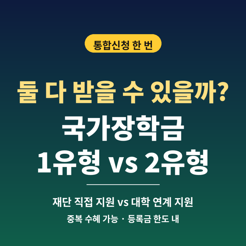 2026 국가장학금 1유형 2유형 차이｜둘 다 받을 수 있을까? 금액·신청 총정리