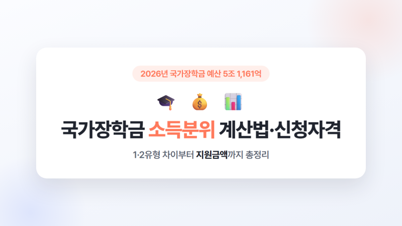 국가장학금 소득분위 계산법·신청자격 총정리(2026)