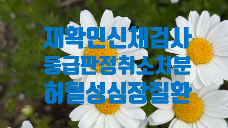 비폐색성 비대성 심근병증 및 심장정지(체내 제세동기 삽입) 등급미달 재확인신체검사 행정....