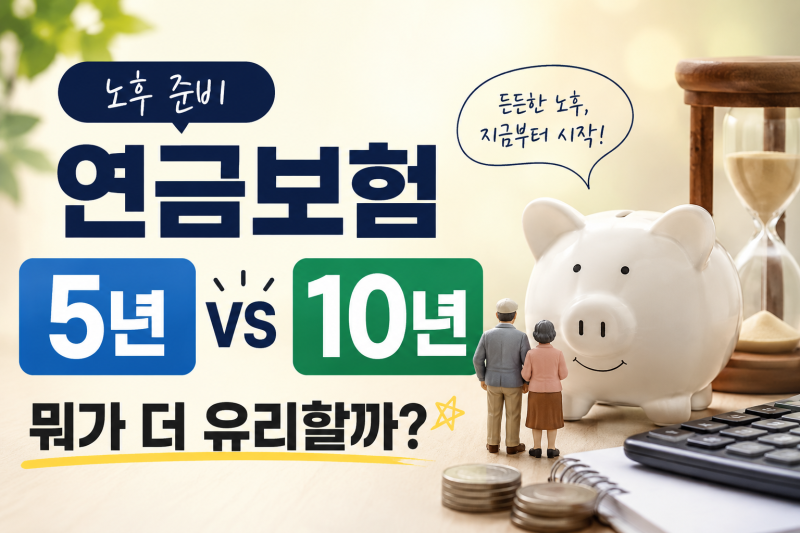 노후 준비, 저축성 연금보험 5년 vs 10년 비교 (일시납·복리·비과세 총정리)