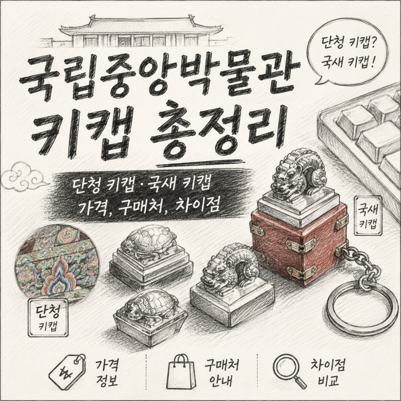 국립중앙박물관 단청 키캡·국새 키캡 가격, 구매처, 차이점