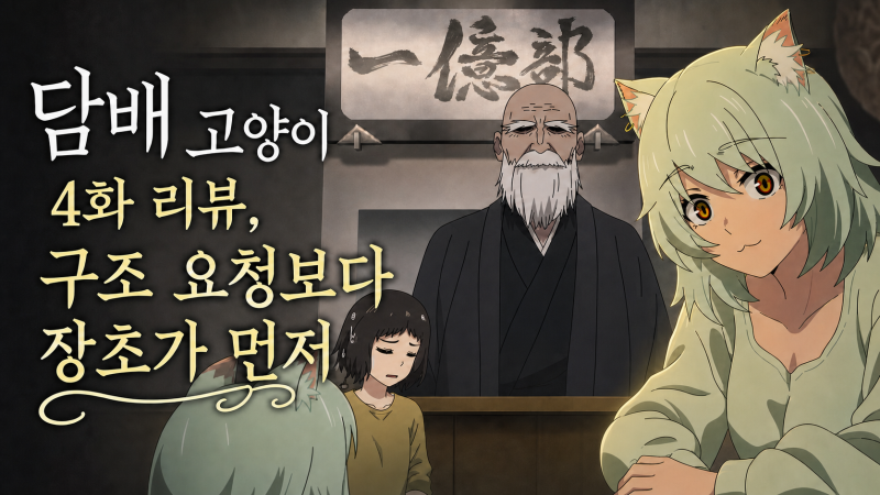 담배 고양이 4화 리뷰, 구조 요청보다 장초가 먼저