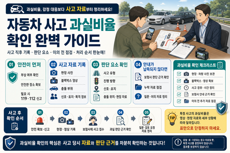 자동차 사고 과실비율 확인 방법｜보험사 안내에 이의가 있을 때 체크할 점