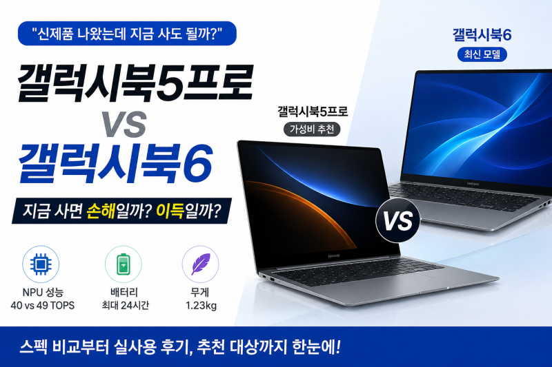 삼성 갤럭시북5프로 14인치 NT940XHA-K51A 가격 196만원대, 갤럭시북6프로와 스펙 차이