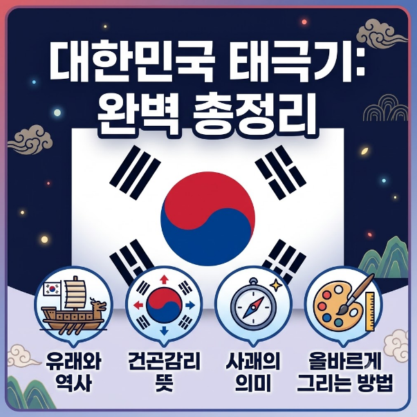 태극기 <b>건곤감리</b> 뜻과 유래, 올바르게 그리는 방법