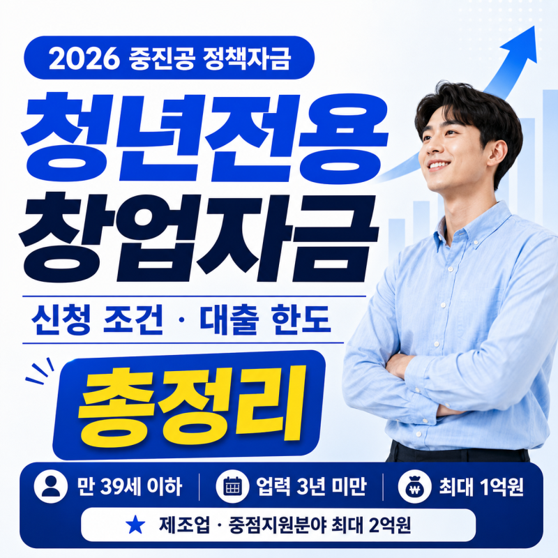 2026 중진공 청년전용창업자금 신청 조건 및 대출 한도 총정리
