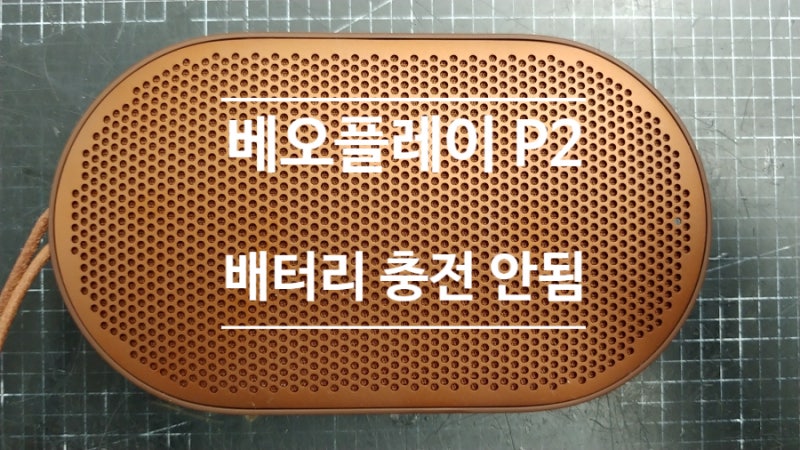 스피커 수리 뱅앤올룹슨 베오플레이P2 브라운 전원 및 충전 불량고장 수리