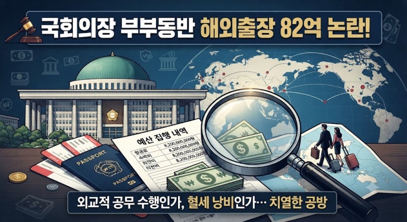 ✈️ 우원식 국회의장 부부동반 해외출장 논란, '외교적 공무수행'인가 '혈세 낭비'인가?