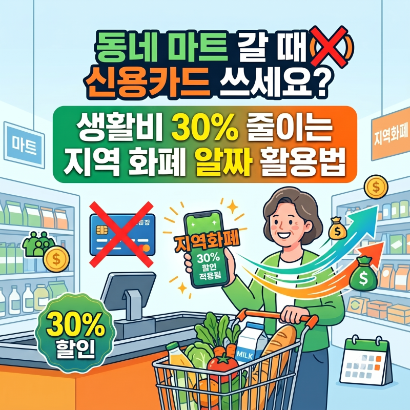 "동네 마트 갈 때 아직도 신용카드 쓰세요?" 생활비 30% 줄이는 지역 화폐 알짜 활용법