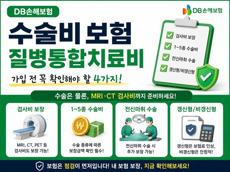 DB손해보험 수술비보험 질병통합치료비, 꼭 알아야 할 핵심 체크포인트
