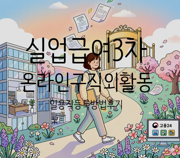 실업급여 3차 실업인정 구직외활동 온라인교육 하루 알바 등록방법
