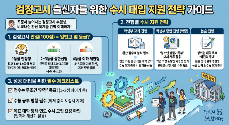 [대입전략:검정고시 가이드]"검정고시 성적으로 수시 대박?" 대학별 비교내신 환산법 완벽 가....