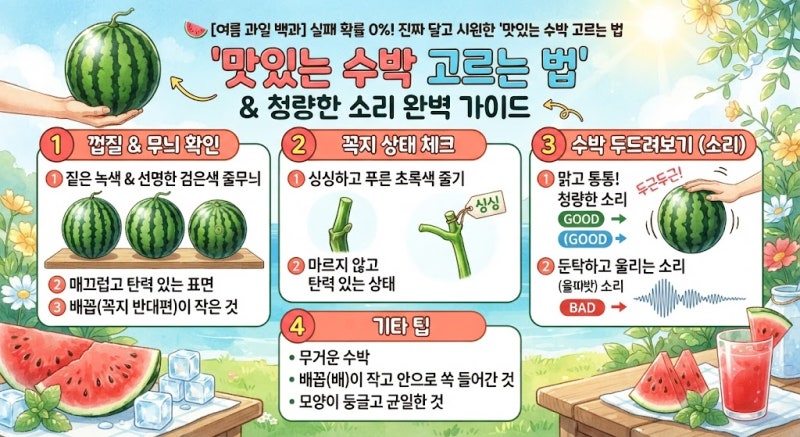 맛있는 수박 고르는 법 & 청량한 좋은 소리의 기록