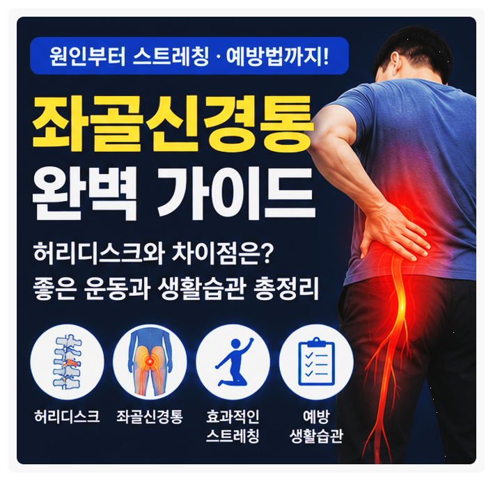 좌골신경통과 허리디스크 차이점, 좋은 스트레칭, 예방법 총정리