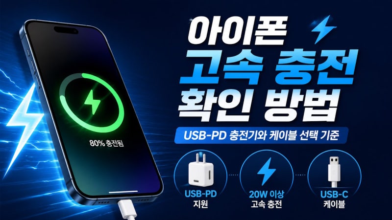 아이폰 고속 충전 방법｜충전기와 케이블 선택 기준