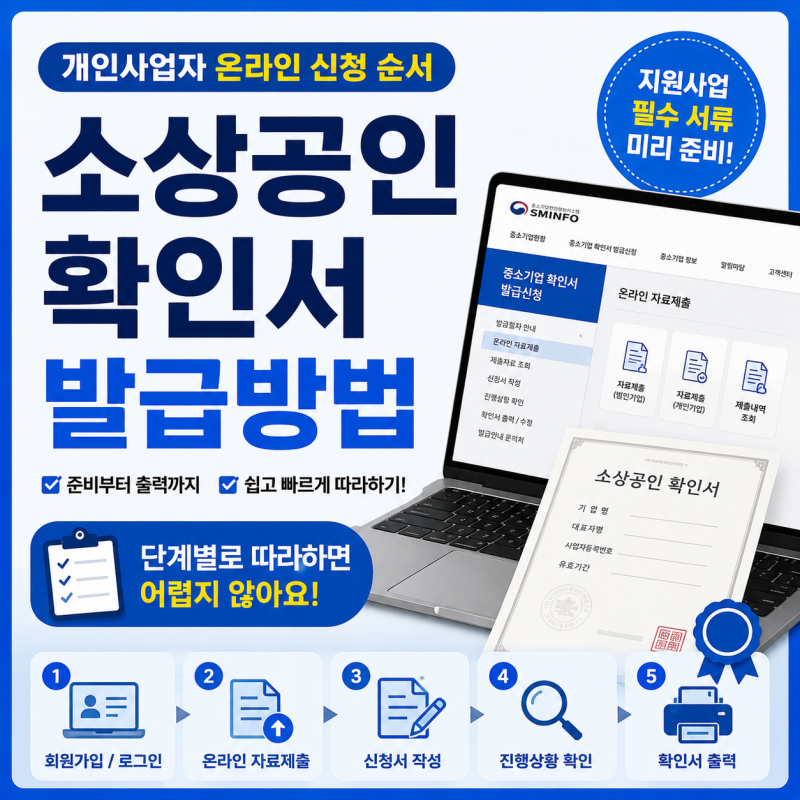 소상공인확인서 온라인 발급방법｜개인사업자 신청 절차 한눈에