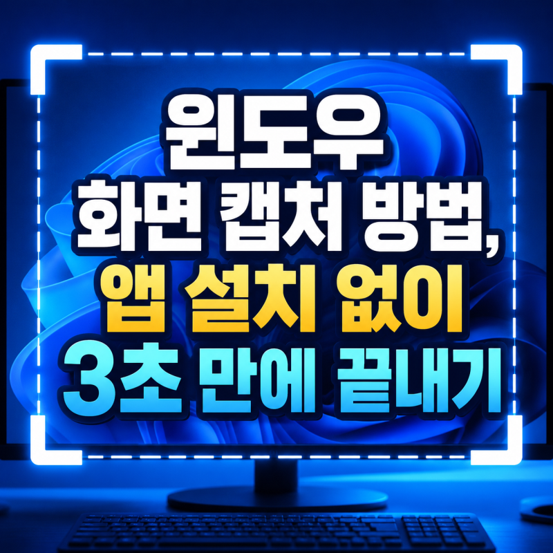윈도우 화면 캡처 방법, 앱 설치 없이 3초 만에 끝내기