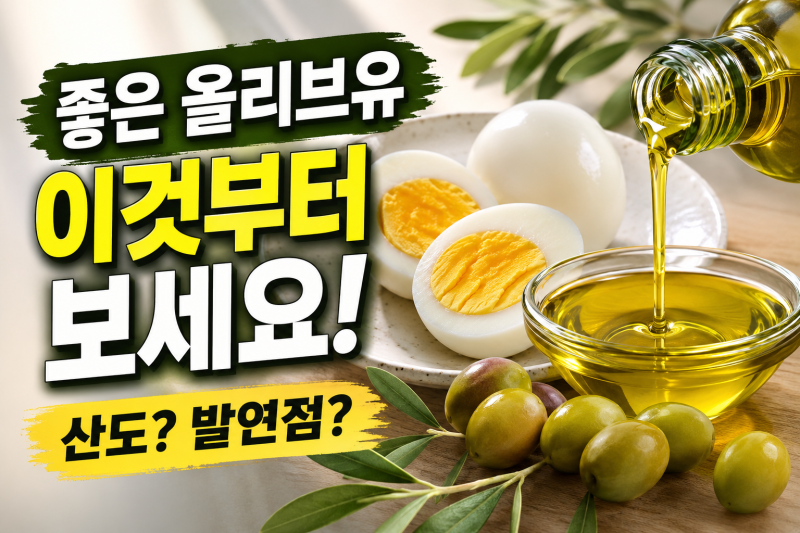 올리브유 고르는 법! 엑스트라버진 산도·발연점·보관법 총정리