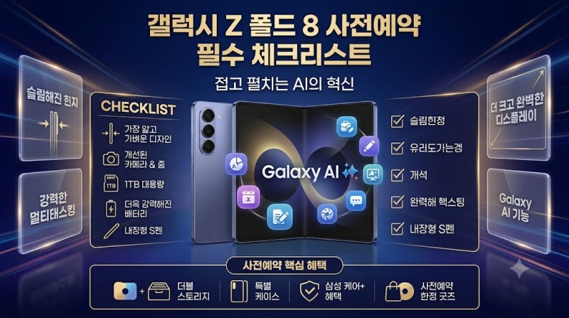 갤럭시 Z 폴드8 스펙과 사전예약, 울트라 까지 미리 알아보기