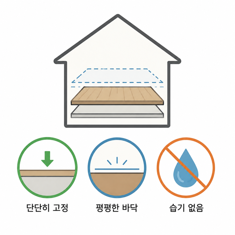 데코타일을 기존 장판이나 마루 위에 철거 없이 덧시공해도 괜찮을까요?