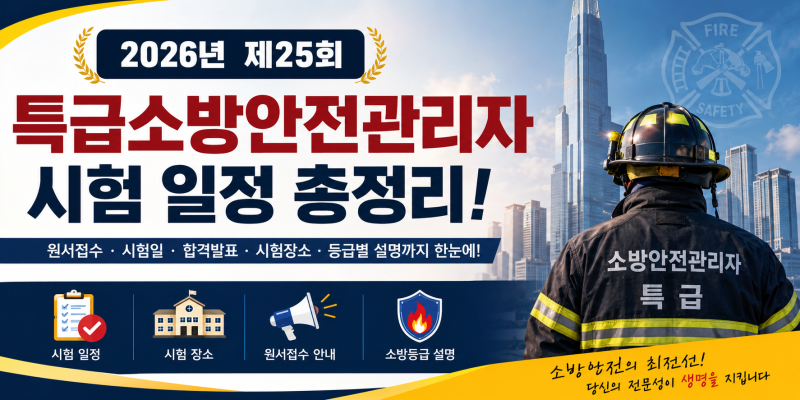 2026년 제25회 특급소방안전관리자 시험 일정 총정리