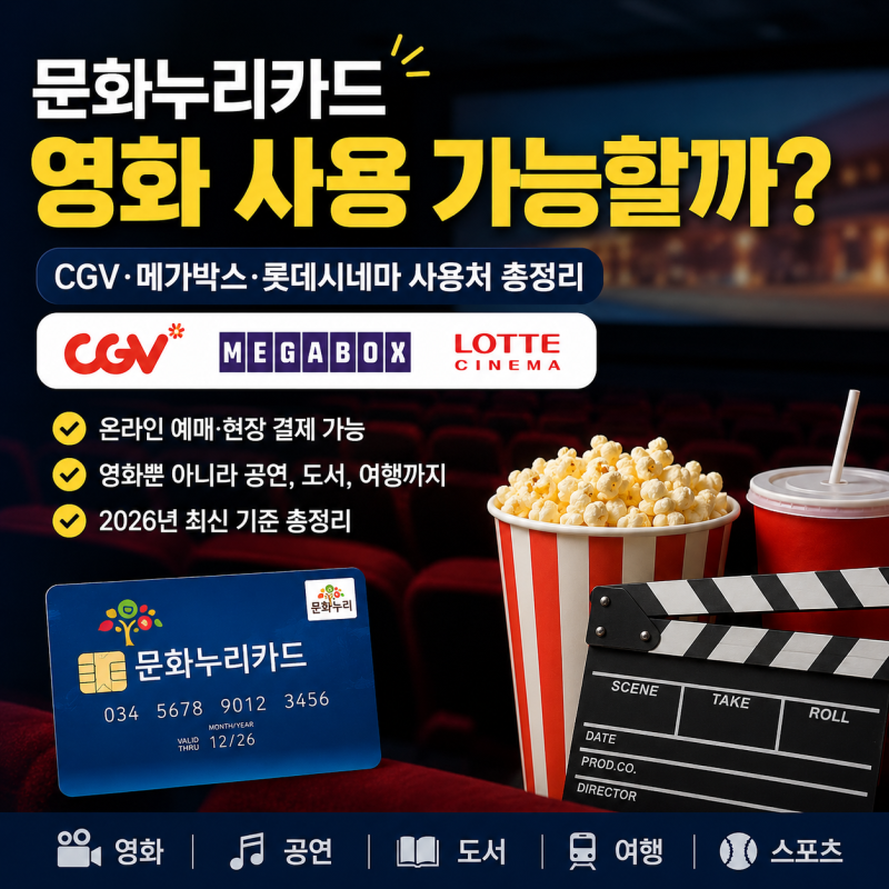 문화누리카드 영화 사용 가능할까?｜CGV·메가박스·롯데시네마·팝콘까지 총정리 (2탄)