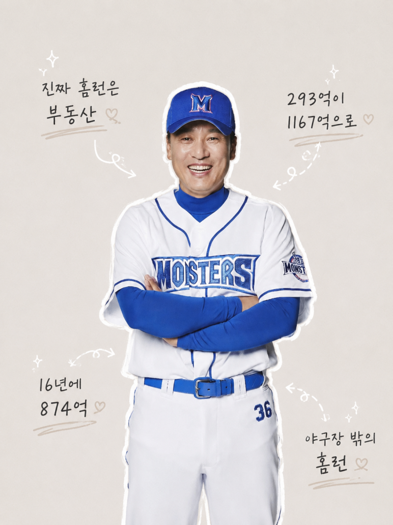 "숨만 쉬었는데 874억"…이승엽 진짜 홈런은 부동산이었다