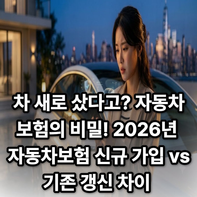차 새로 샀다고? 1년에 한 번 찾아오는 자동차보험의 비밀!2026년 자동차보험 신규 가입 vs 기....