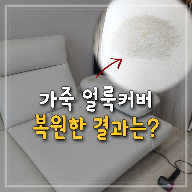 가죽쇼파 얼룩제거, 이염과 변색은 클리닝이 아닌 커버가 답일 수 있어요 (전/후)