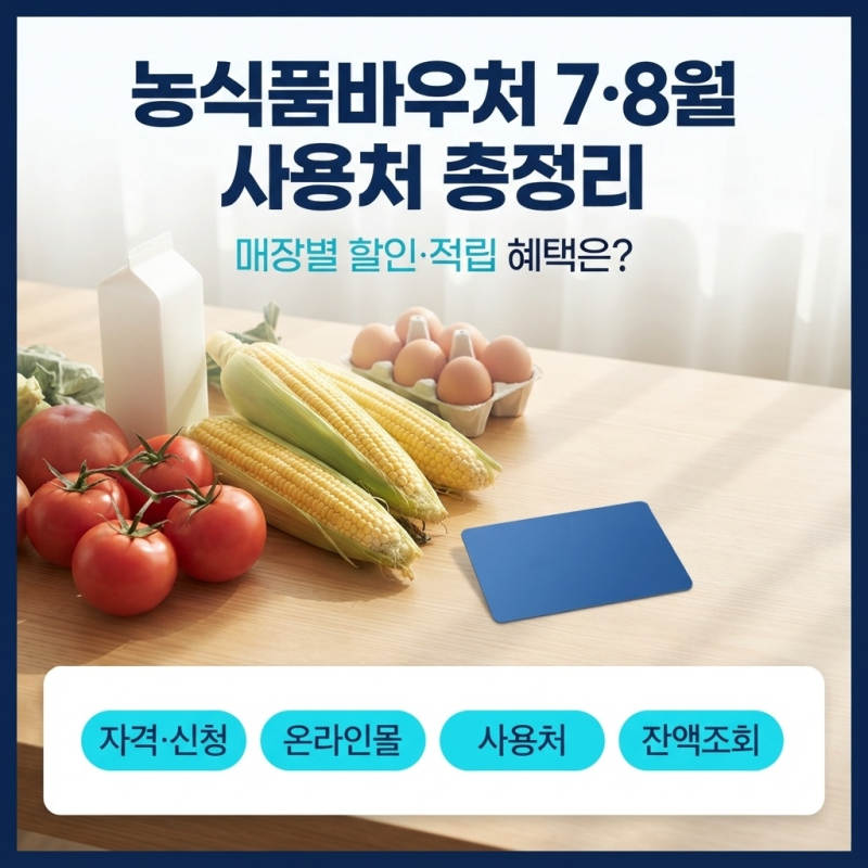 농식품바우처 7·8월 사용처 총정리, 매장별 할인·적립 혜택은?