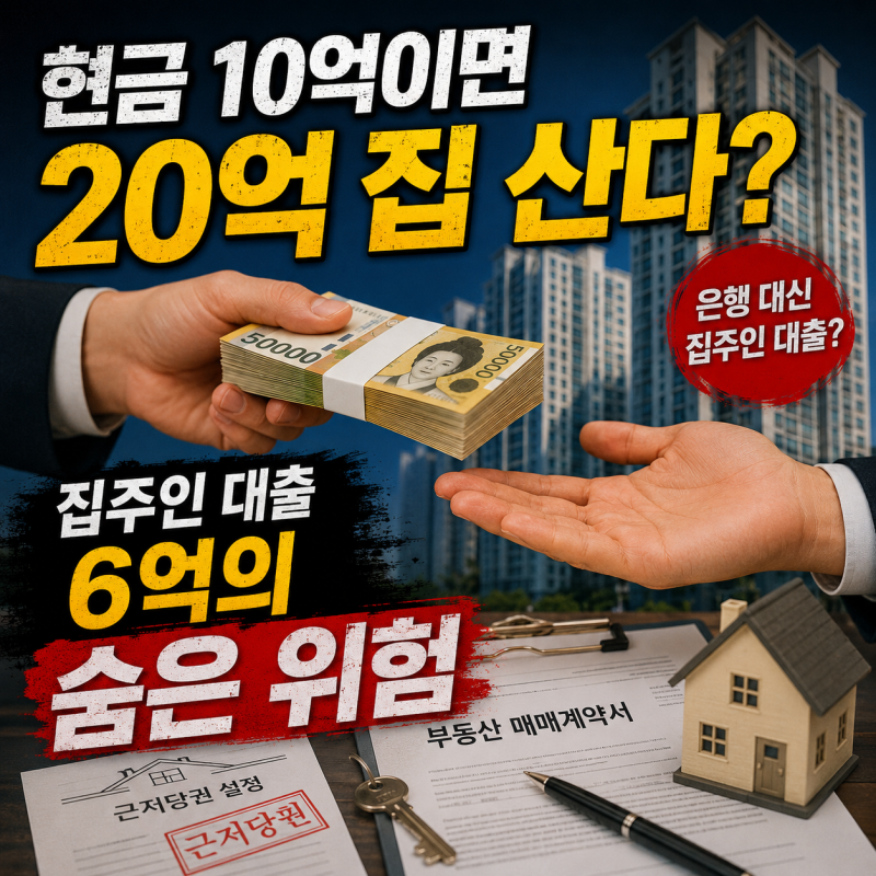 ‘현금 10억이면 20억 집 산다?’ 집주인 대출 6억의 숨은 위험