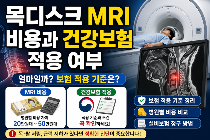 목디스크 MRI 비용과 건강보험 적용 여부, 얼마 준비해야 할까