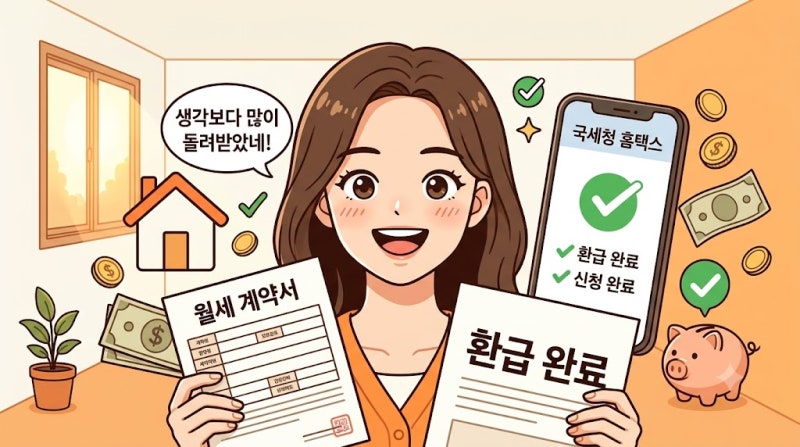 매달 내는 돈 환급! 2026년 하반기 월세 연말정산 세액공제 자격 요건 및 국세청 홈택스 신청 ....
