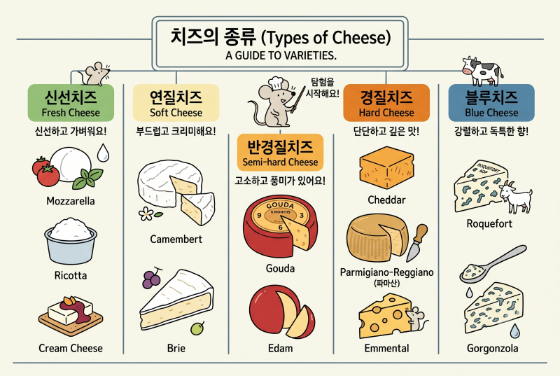 [음식도감] 알고 먹으면 200% 더 맛있는 치즈의 모든 것 - 종류부터 페어링까지 (ft.이모티콘 홍....