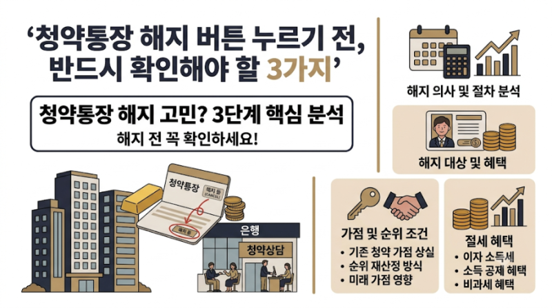 청약통장 해지 버튼 누르기 전, 반드시 확인해야 할 3가지