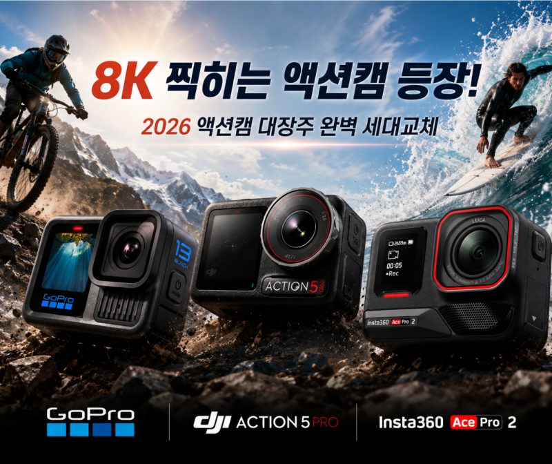 8K 찍히는 액션캠 등장! 2026 액션캠 대장주 완벽 세대교체