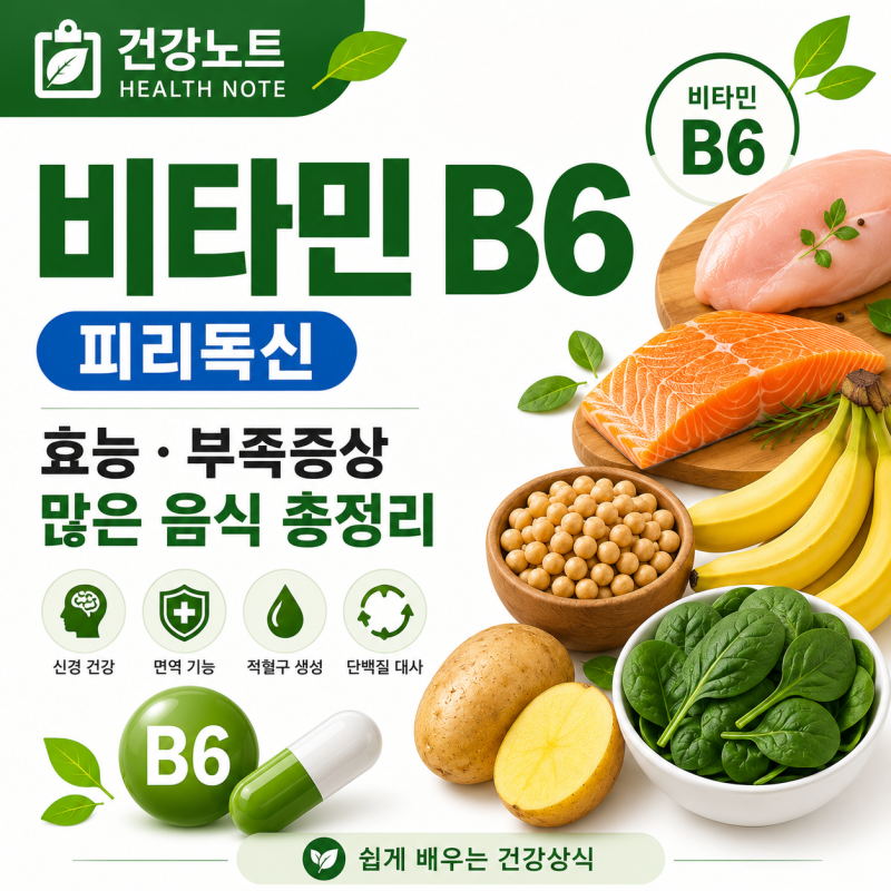 비타민 B6(피리독신) 효능 총정리! 부족 증상부터 많은 음식까지