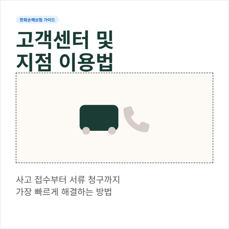 한화손해보험 고객센터 전화번호 영업시간과 지점 찾기