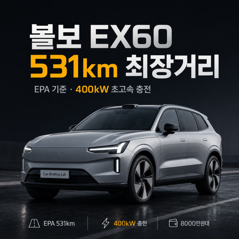 "최장거리는 EX90이 아니었다" 볼보 라인업 서열 뒤집은 EX60