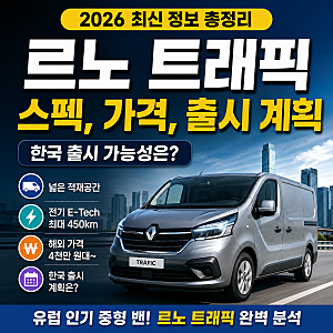 【르노 트래픽(Renault Trafic)】  스펙, 가격, 전기밴 버전 한국 출시 계획 총정리 (2026 최신)