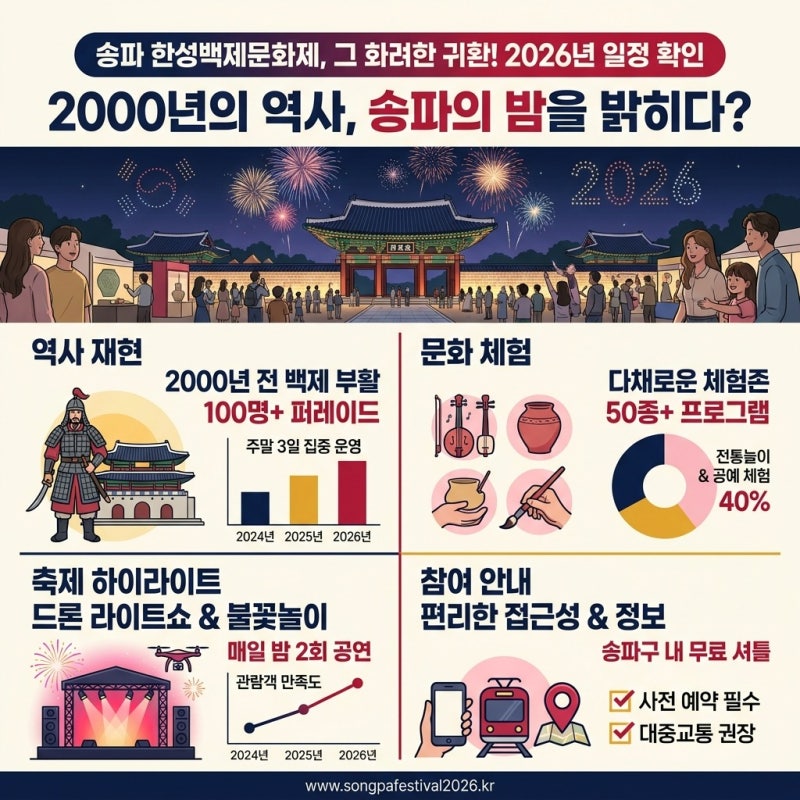 2026년 송파구 한성백제문화제, 하반기 달라지는 축제 일정과 코스별 선택 기준