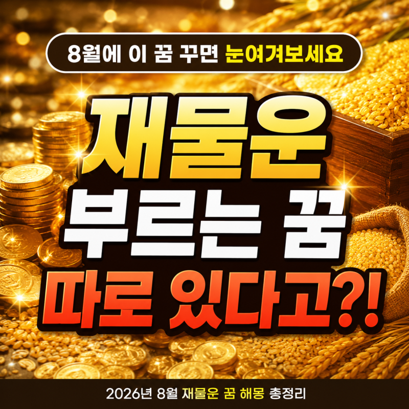 2026년 재물운 꿈 총정리, 이 꿈 꾸면 진짜인가요?