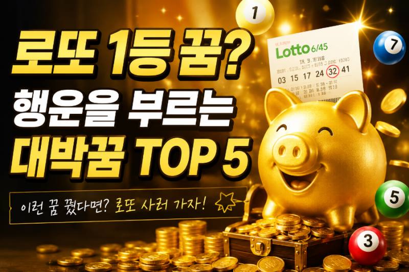 이 꿈 꿨다면 복권 사세요! 로또 1등 당첨자들이 가장 많이 꾼 대박 행운꿈 TOP 5