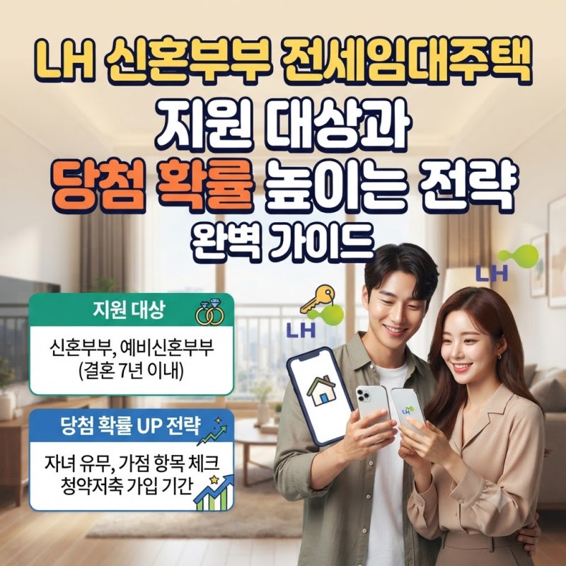 [신혼부부의 첫 보금자리] LH 신혼부부 전세임대주택, 지원 대상과 당첨 확률 높이는 전략 완....