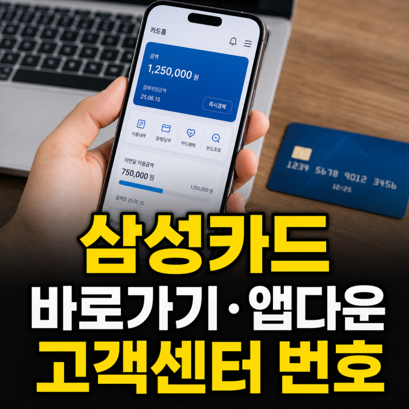 삼성카드 홈페이지 바로가기와 앱 다운로드, 고객센터 전화번호 한눈에