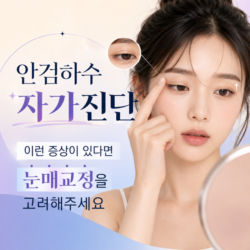 안검하수 자가진단, 이런 증상이 있다면 눈매교정을 고려해볼 수 있습니다