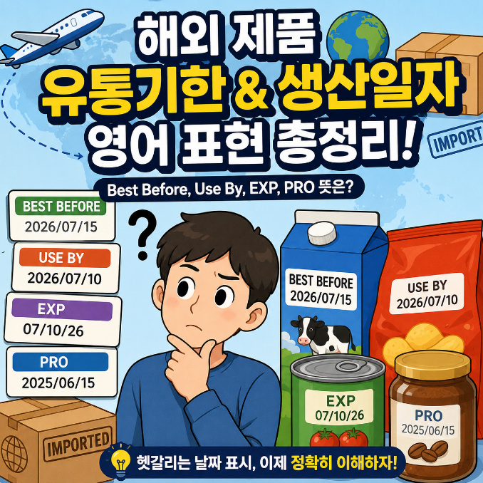 유통기한·생산일자 영어 표현 약자 정리 | BBE, EXP, SELL BY, USE BY, PRO, MFG