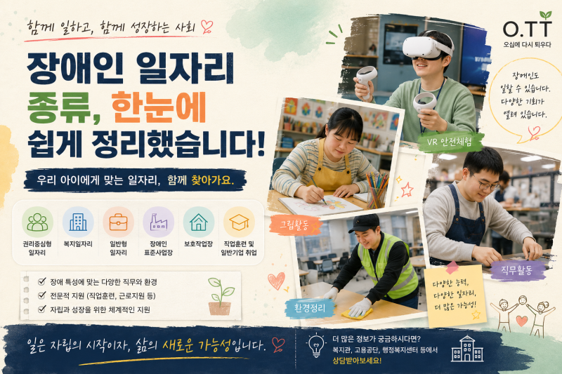 장애인 취업, 생각보다 다양한 일자리가 있습니다.