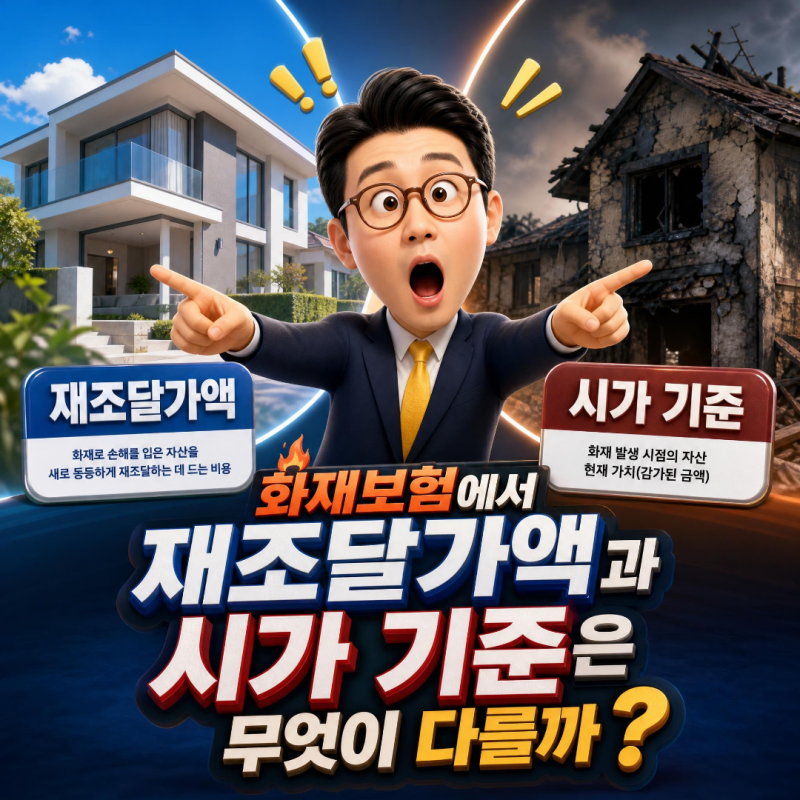 화재보험에서 재조달가액과 시가 기준은 무엇이 다를까?
